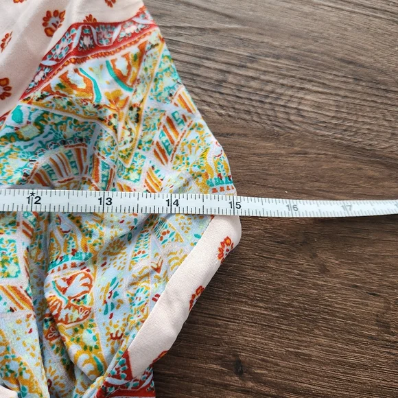 Free People Boho Wide Leg Jumpsuit 4 Retro Cottage Farmhouse Vacation Summer - Picture 7 of 8